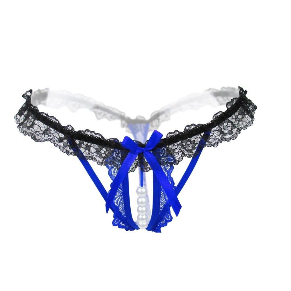 Lace Pearl Massaging G String Thong One Size